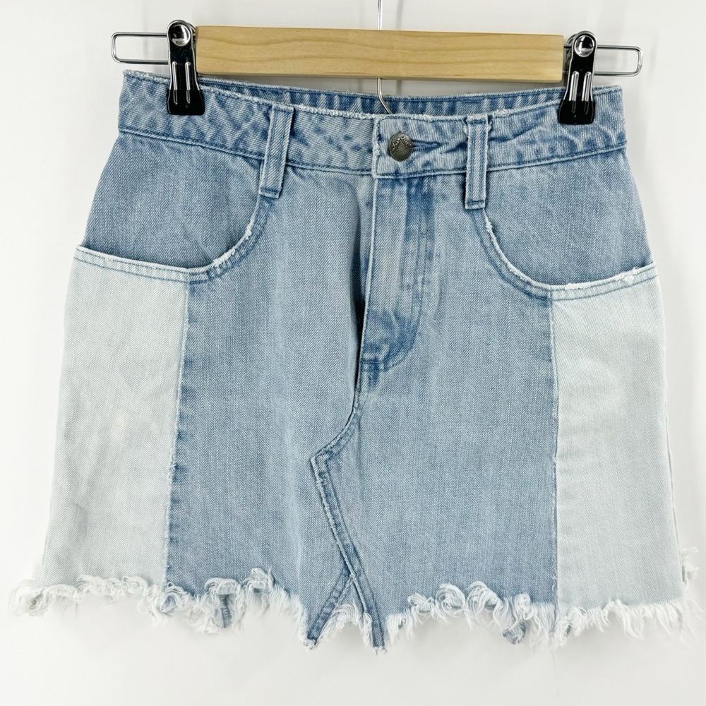 ✅ FREE PEOPLE DENIM MINI SKIRT WITH POCKETS SIZE 0